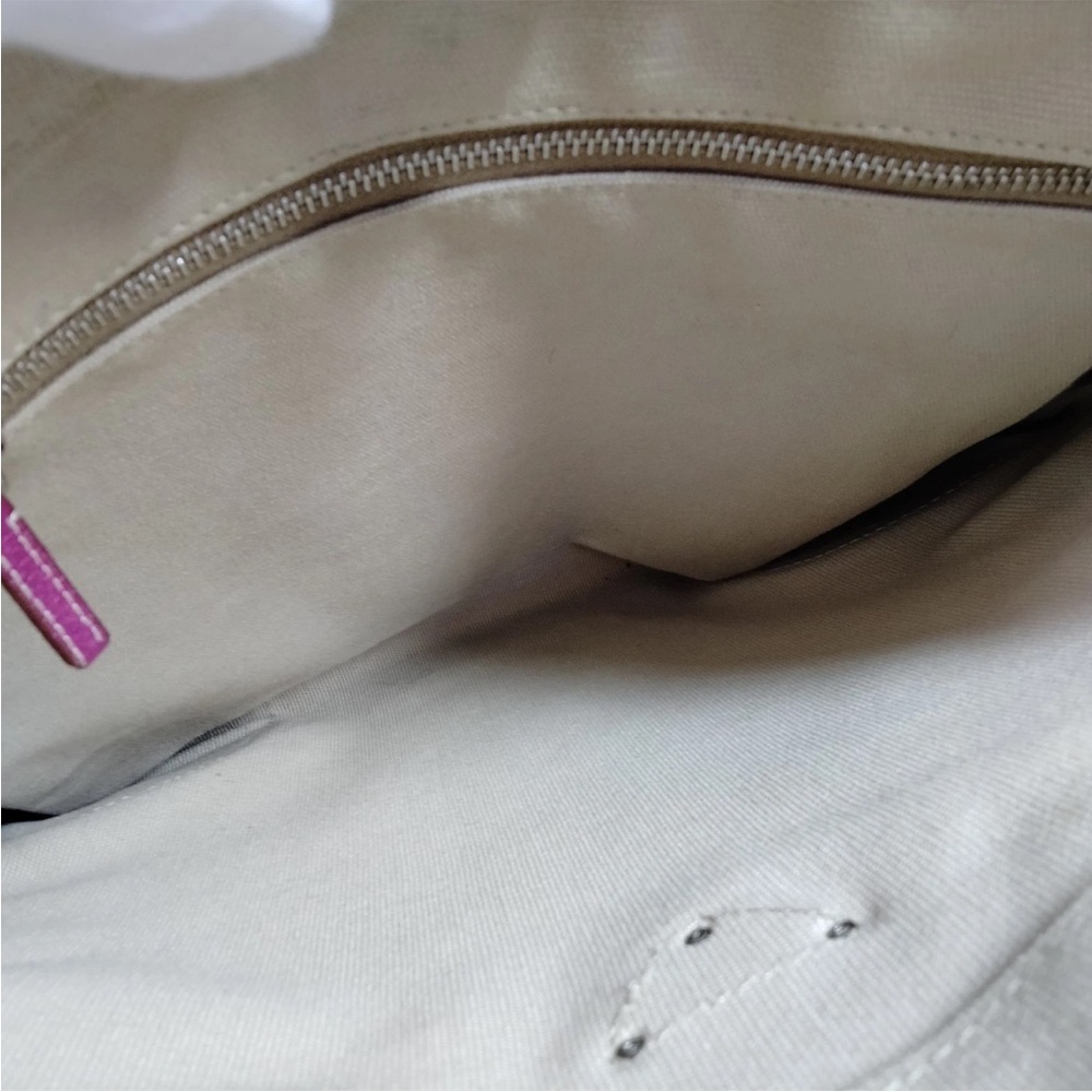 Prada Beige Canvas Tote with Pink Leather Handles and Accents - Picture 8 of 16